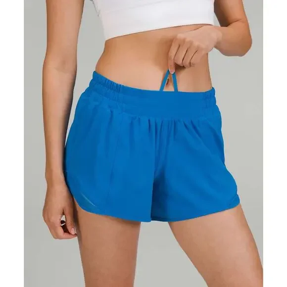 Lululemon Hotty Hot Short LR Short 4" Size 6 Poolside Blue NWT - Picture 2 of 8